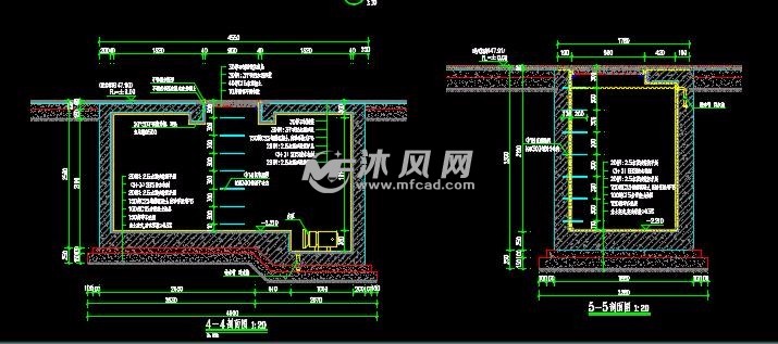 水景泵坑剖面图