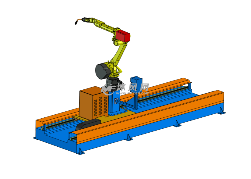 fanuc焊接机器人及地轨模型
