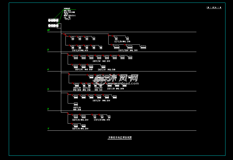 六层服务中心多联机空调系统图