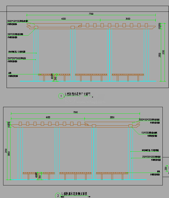 l型花架做法详图