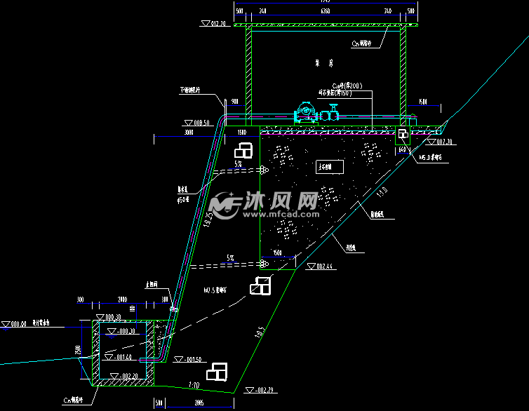 河道取水泵站设计cad图纸