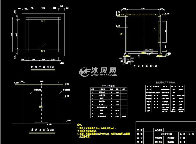 河流取水大口井设计施工图