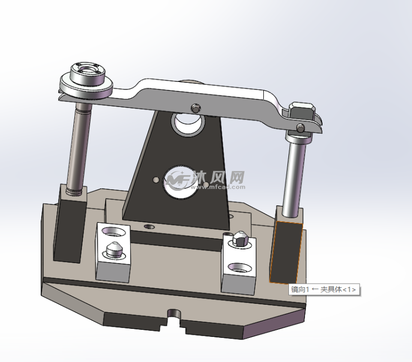 阀体夹具3d设计图
