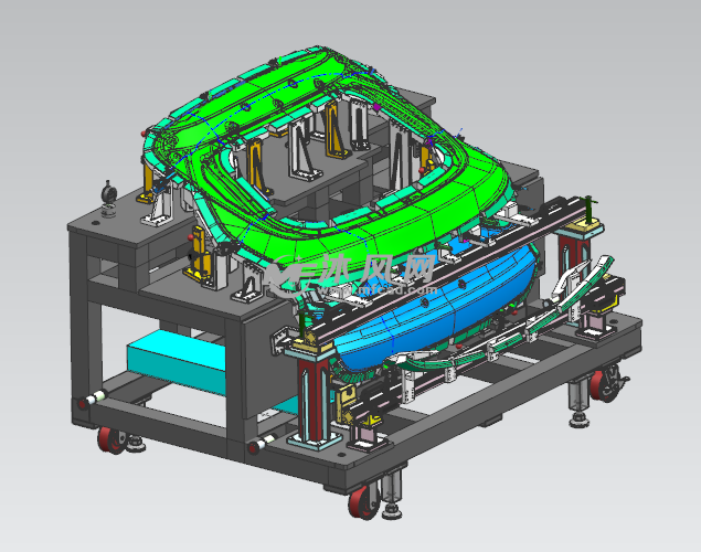 0建模设计,此套检具具备三种定位形式,更加全面的反馈背门焊接总成的