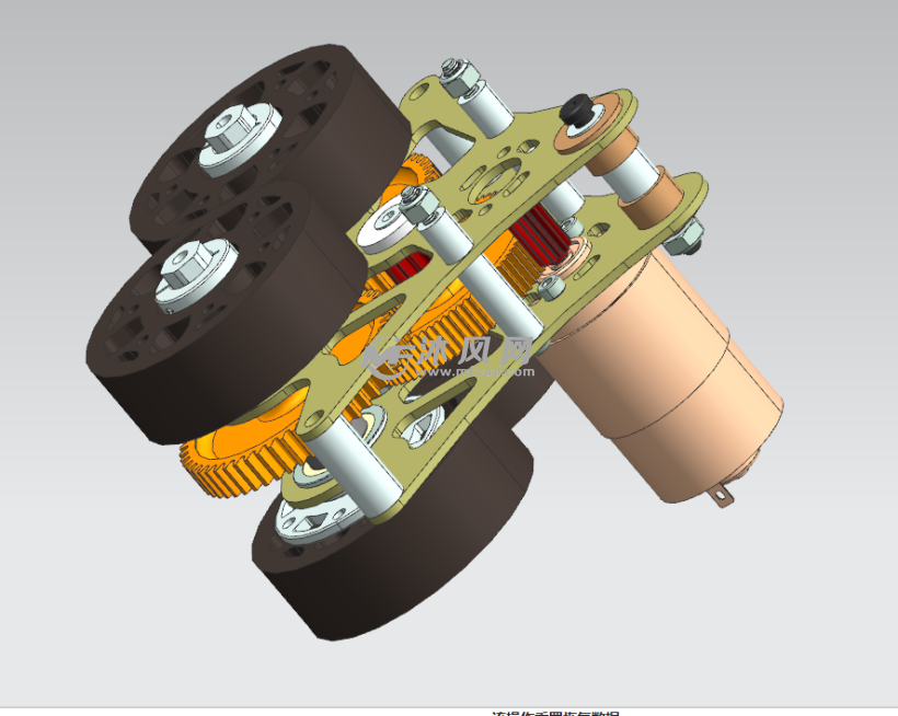 轮轴测图设计模型是一套重载agv驱动轮设计,为agv舵轮不常用的结构