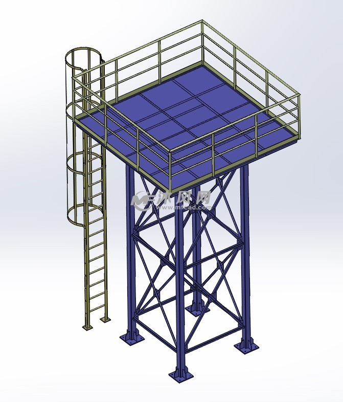 钢结构平台四立柱3m8m