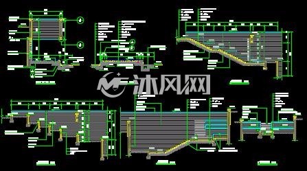 景墙玻璃砖挡土墙及台阶- 小品及配套设施施工图图纸 - 沐风网