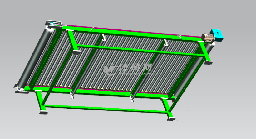 带动力滚筒线三维设计