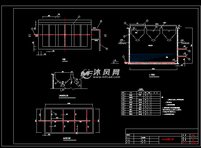 uasb反应器工艺流程高程图图纸目录设计总说明斜管沉淀池