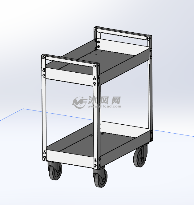 工具车装配体 - 工位器具图纸 - 沐风网