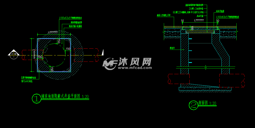 43隐蔽式井盖详图