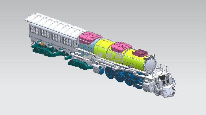 蒸汽火车头模型图纸