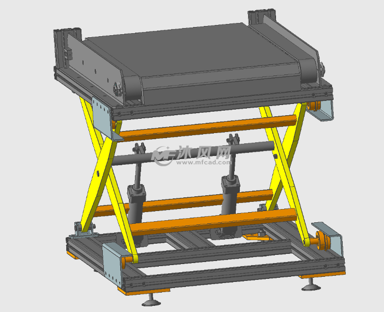 机械气动剪式升降机模型 - 输送和提升设备图纸 - 沐风网