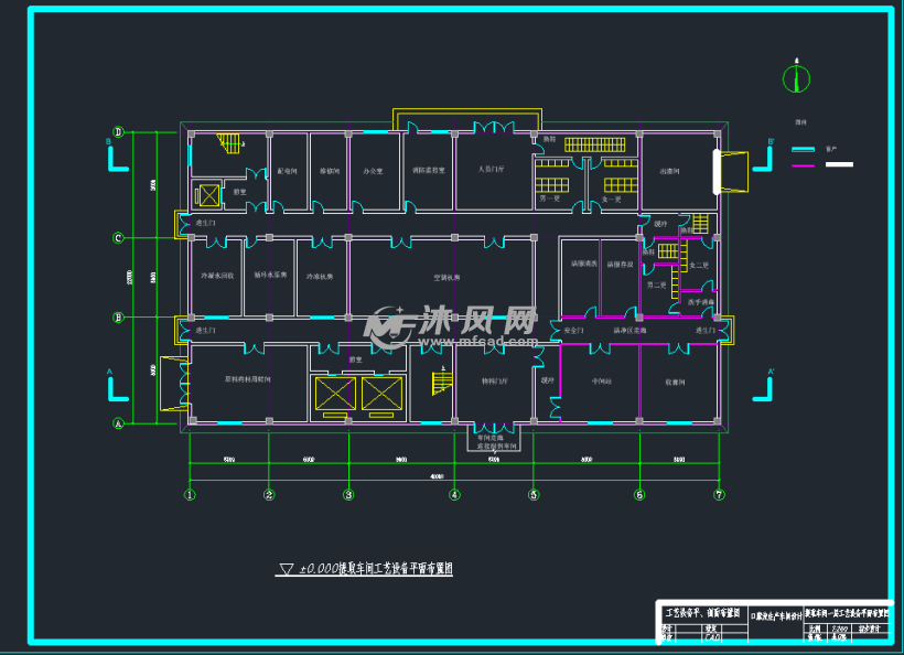 口服液车间工艺设备平剖面布置图