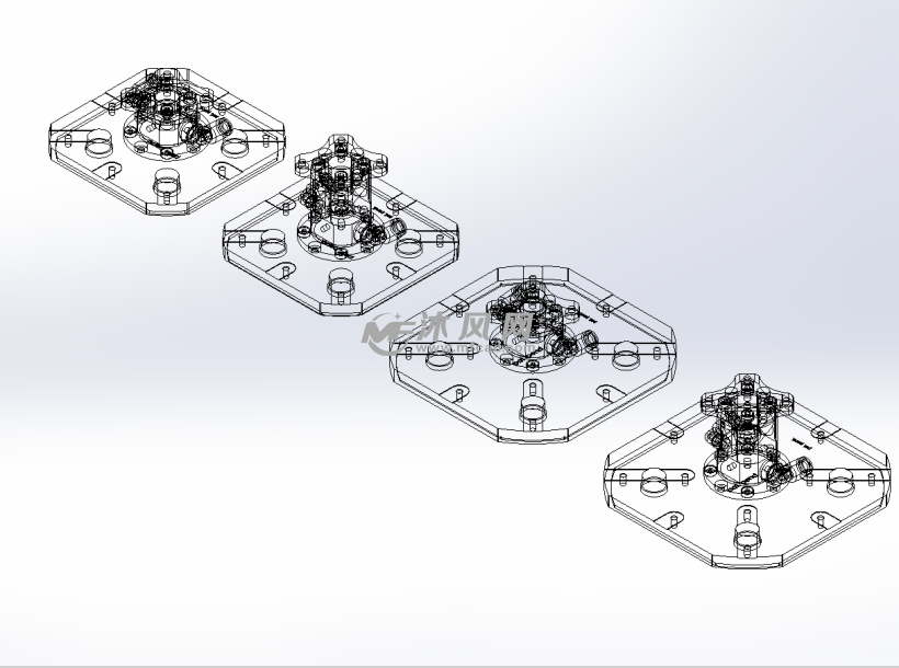 4款平面玻璃真空吸盘 - 液压及气动元件图纸 - 沐风网