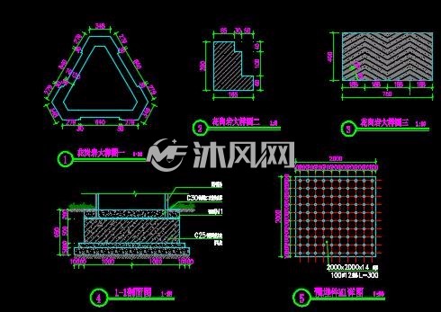 三角精神堡垒详图(含结构)- 小品及配套设施施工图图纸 - 沐风网