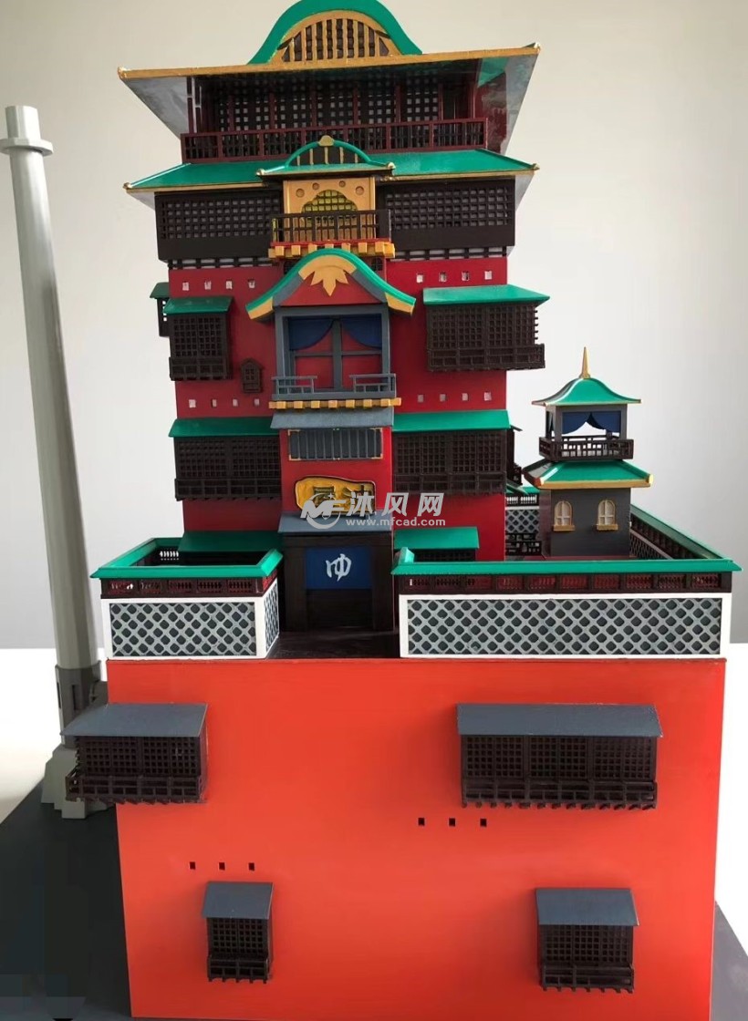 红色复古房子 - 建筑模型图纸 - 沐风网