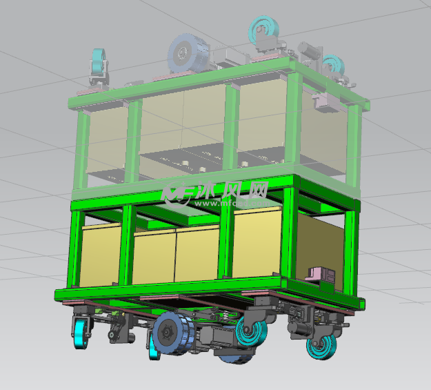 小车设计:智能工厂为无人化的参与生产,在工序之间需要一种能搬运的谢
