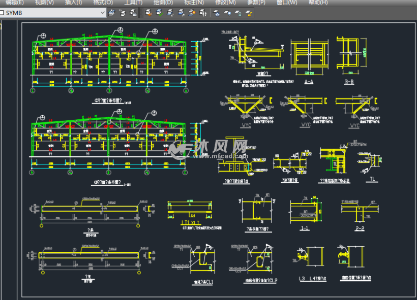 轴墙面檩条布置图