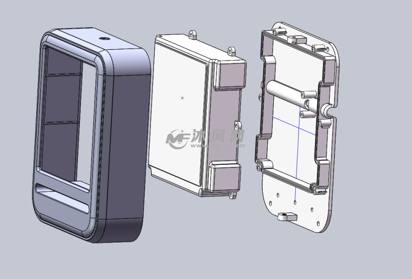 原生文件,设计软件为solidworks 2018,壳体结构支持防水密封,防水分体