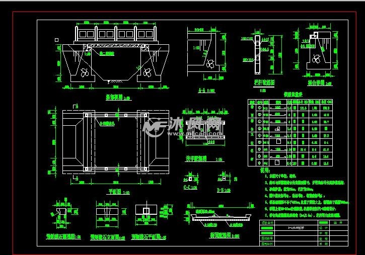 四种尺寸预制缘石平板桥