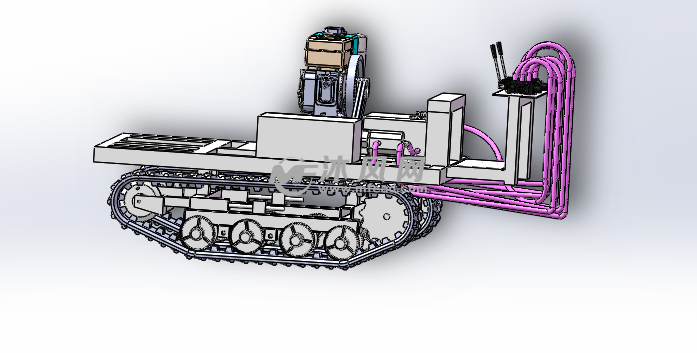 履带车底盘设计图 - 行走系统图纸 - 沐风网