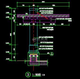 单臂弧形拉索木廊架(含结构)- 小品及配套设施施工图图纸 - 沐风网