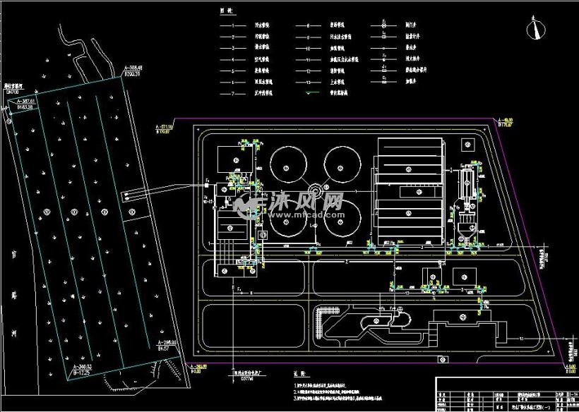 4万吨污水厂aao生物塘臭氧施工图