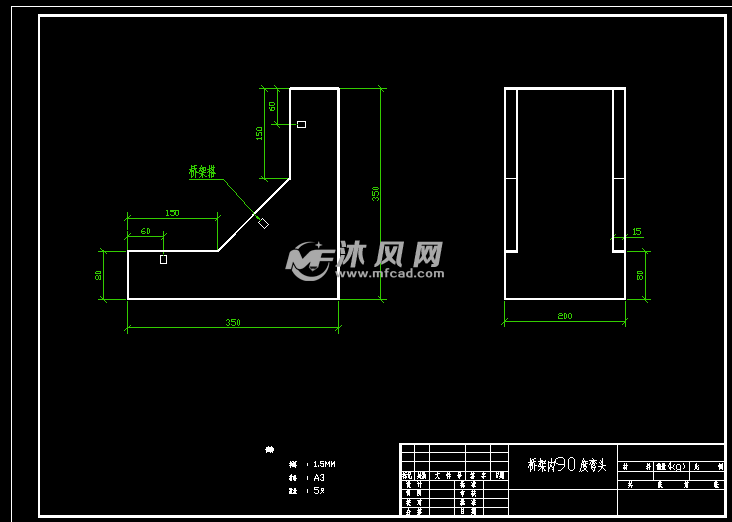 度弯头桥架外90度弯头水平三通右水平变垂直弯头左水平变垂直弯头图纸