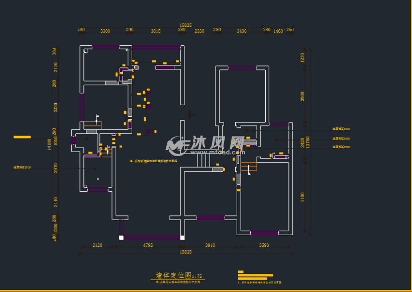 地中海四室三厅室内装修cad设计图纸