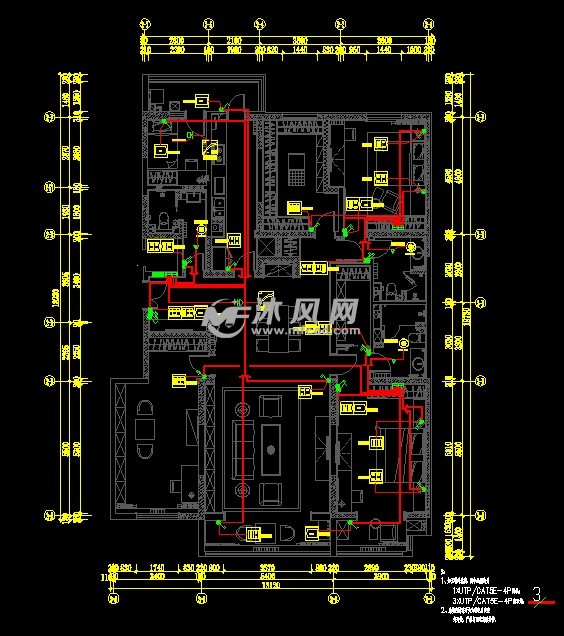 某家裝智能化電氣設計圖紙t3