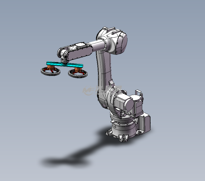 圆形工件机械手自动抓起 - 机器人模型图纸 - 沐风网