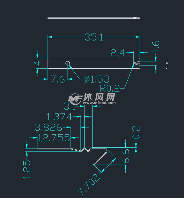 繼電器彈片折彎模- 衝壓模具圖紙 - 沐風網