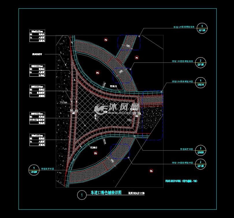 多种园路铺装大样图