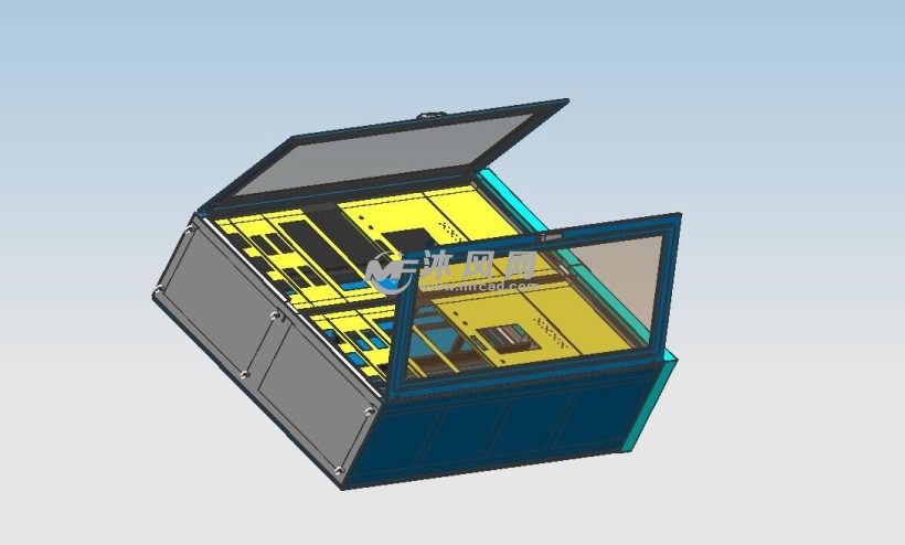 对开门钣金电控柜- 箱体类图纸 - 沐风网