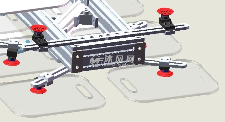 两边吸产品工作状态本套图纸为机器人自动化吸盘夹具,可以利用工业