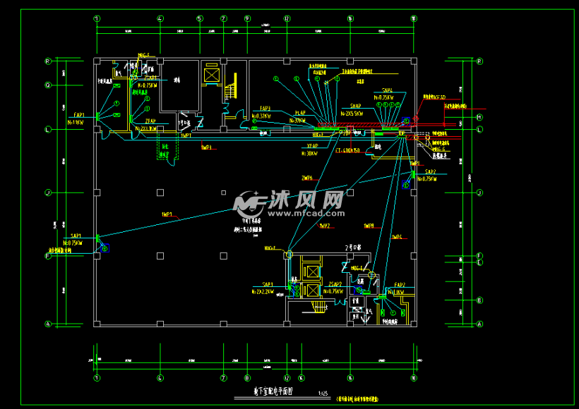 某地下人防车库电气cad图