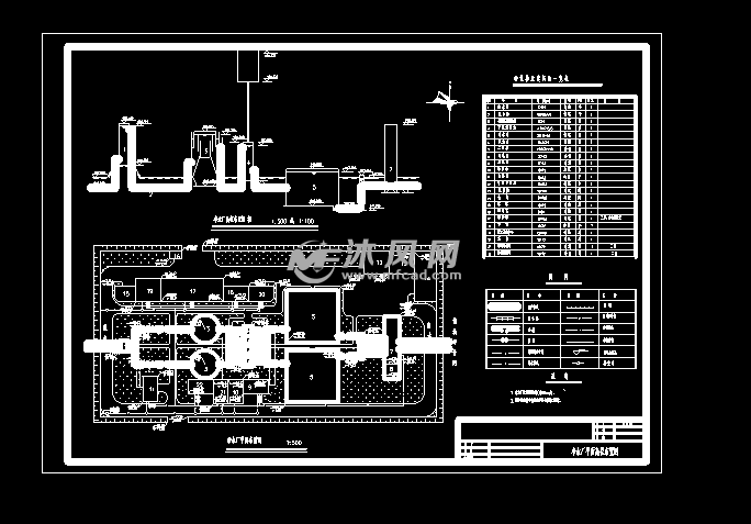 净水厂平面高程布置图普通快滤池工艺设计图取水泵房工艺设计图图纸