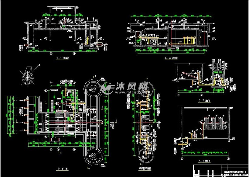 6萬噸城市城市汙水廠cass工藝施工圖