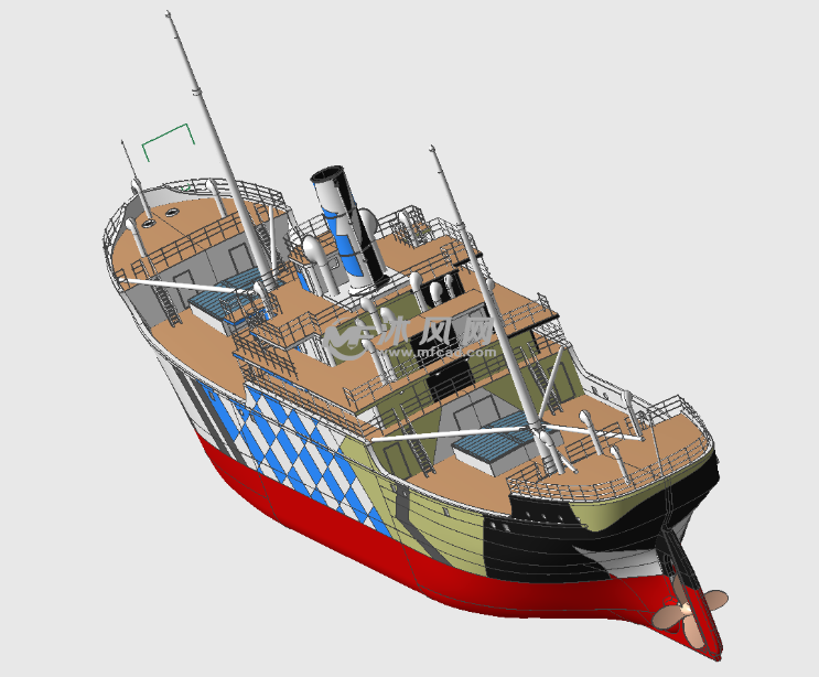 蒸汽货船结构模型