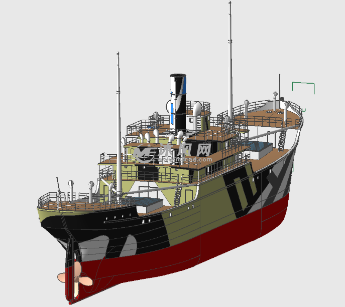 蒸汽货船结构模型