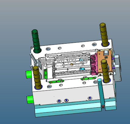 汽车内饰件塑胶模具设计3d图
