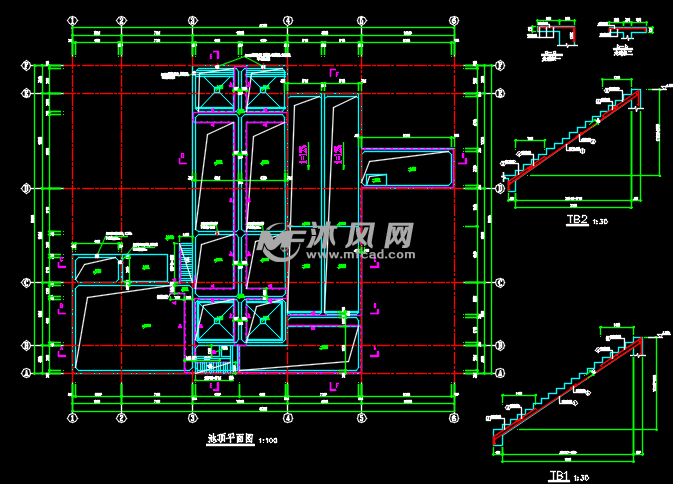 某玻璃廠廢水處理工程施工圖- 環保圖紙 - 沐風網