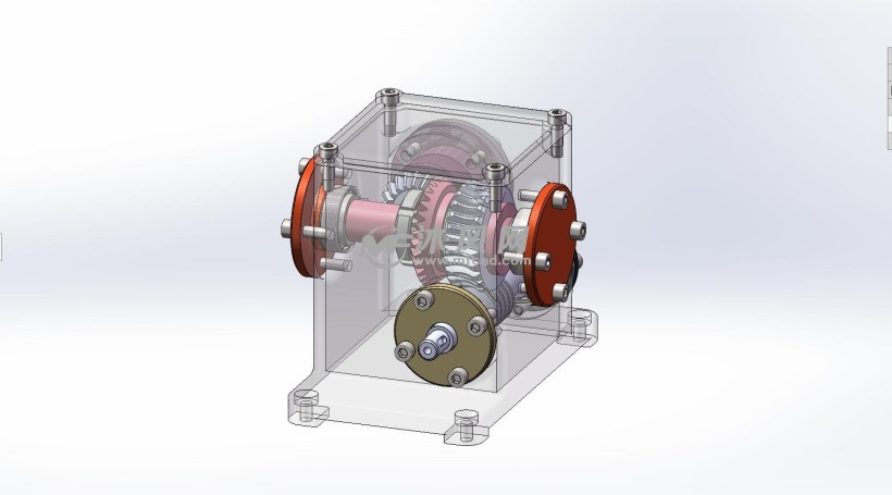 涡轮减速器箱体三维图图片