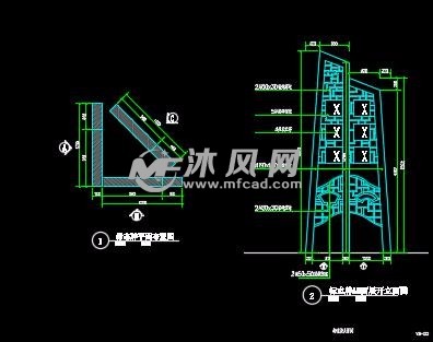 入口logo精神堡垒标识及种植箱- 园林图纸 - 沐风网