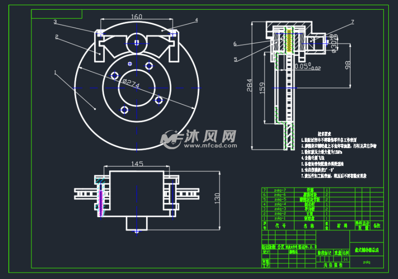 盘式制动器装配图
