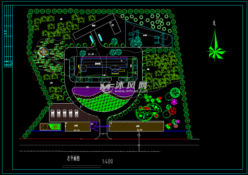一层平面图屋顶平面图顶层平面图某四层框架结构养老院设计cad建筑