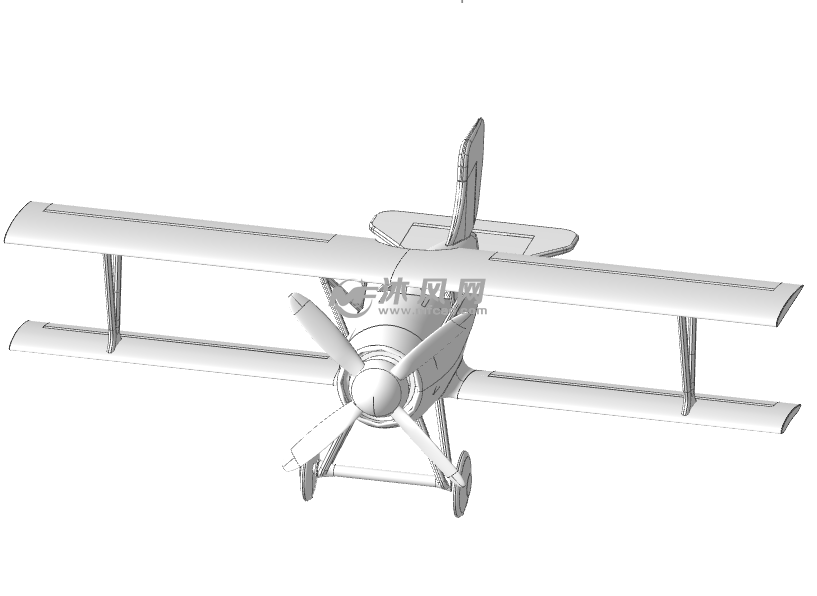 双翼飞机设计模型 - 航空航天图纸 - 沐风网