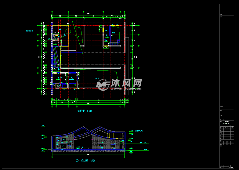 某地区三合宅建筑施工cad图