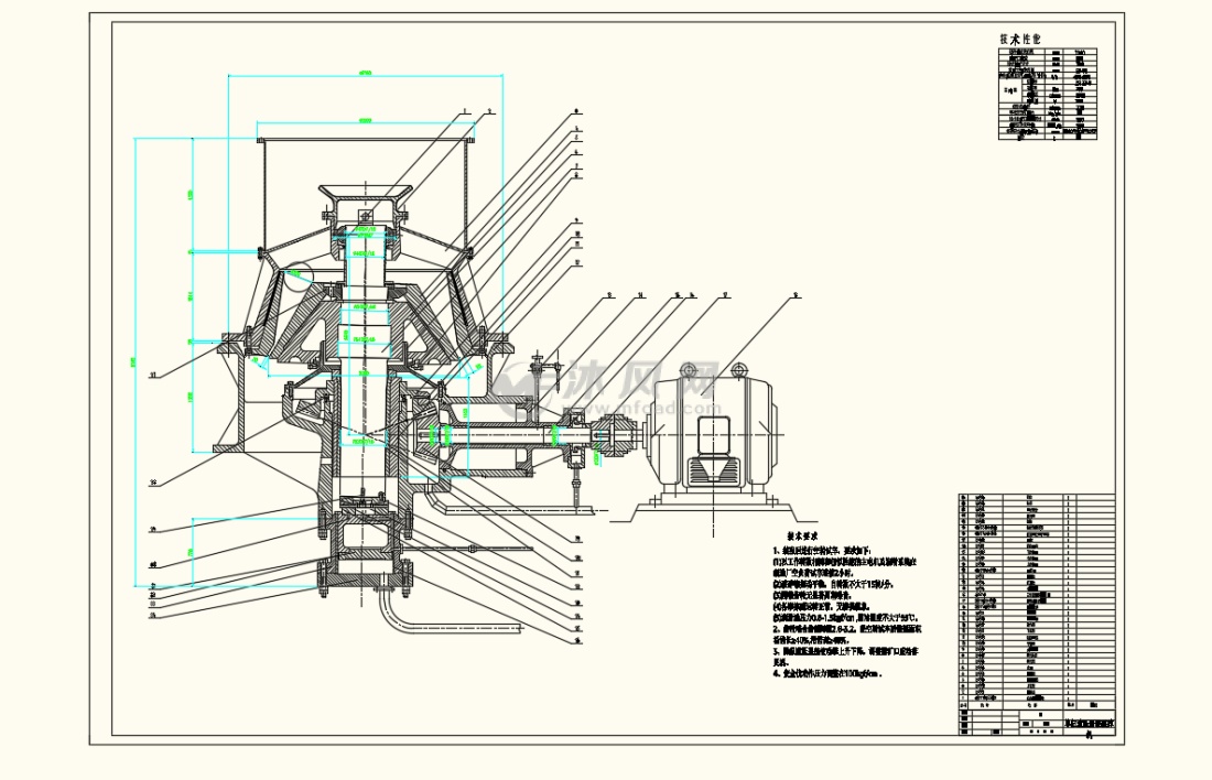 单缸液压圆锥破碎机整体设计 设计方案图纸 沐风网